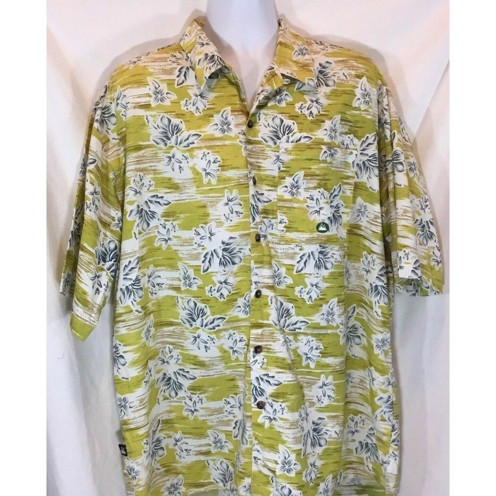 First Down Dream it Be It Mens Button Up Shirt Sz XL  yellow white floral